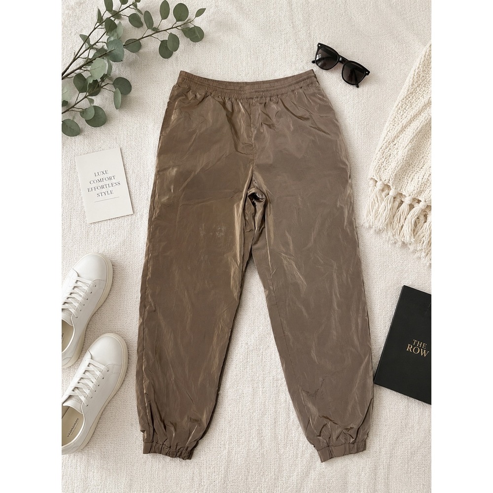 Good American Putty‎ Nylon Joggers Metallic Mesh Lined Track Pants Size 3